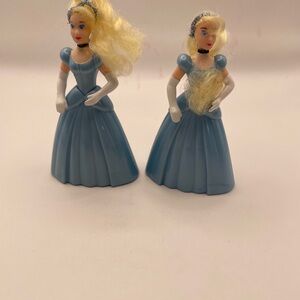 Pair Of 1995 happy meal- Disney Cinderella- Cake topper/Toys Blue Dress